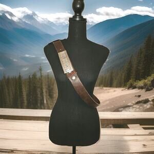 Vintage Harley Davidson Leather Belt With Silver Curved Buckle Size 40 EUC